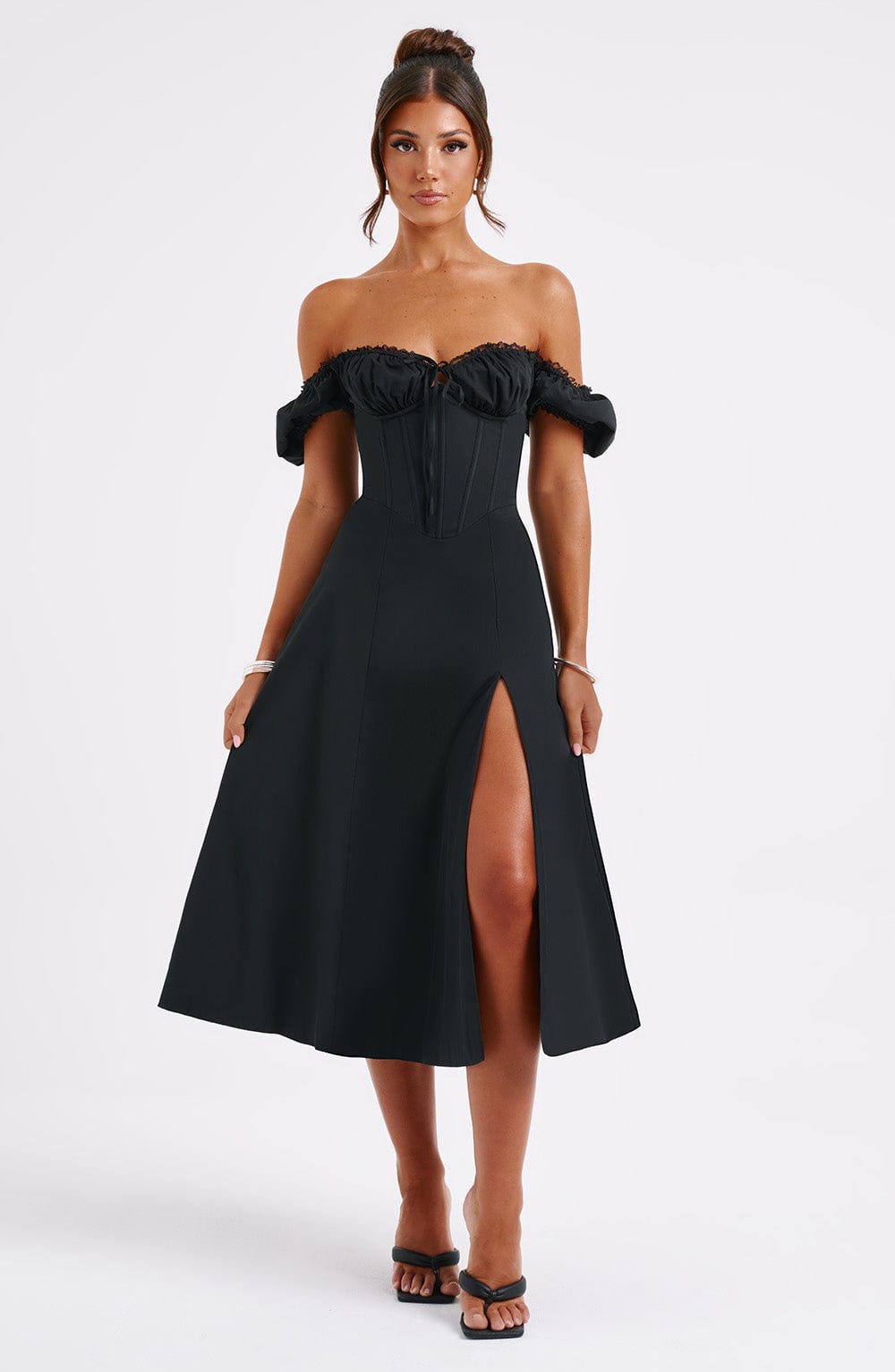 COURTNEY MIDI DRESS - BLACK