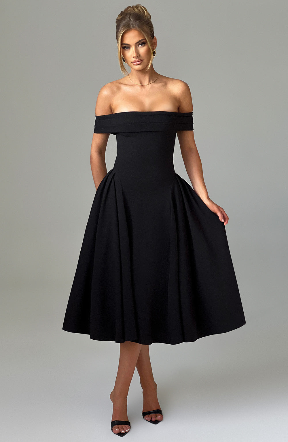 MIRANDA MIDI DRESS - BLACK