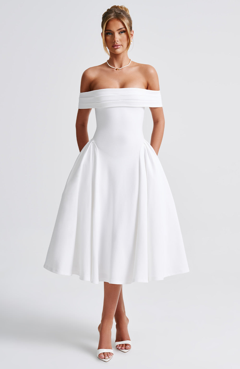 MIRANDA MIDI DRESS - IVORY