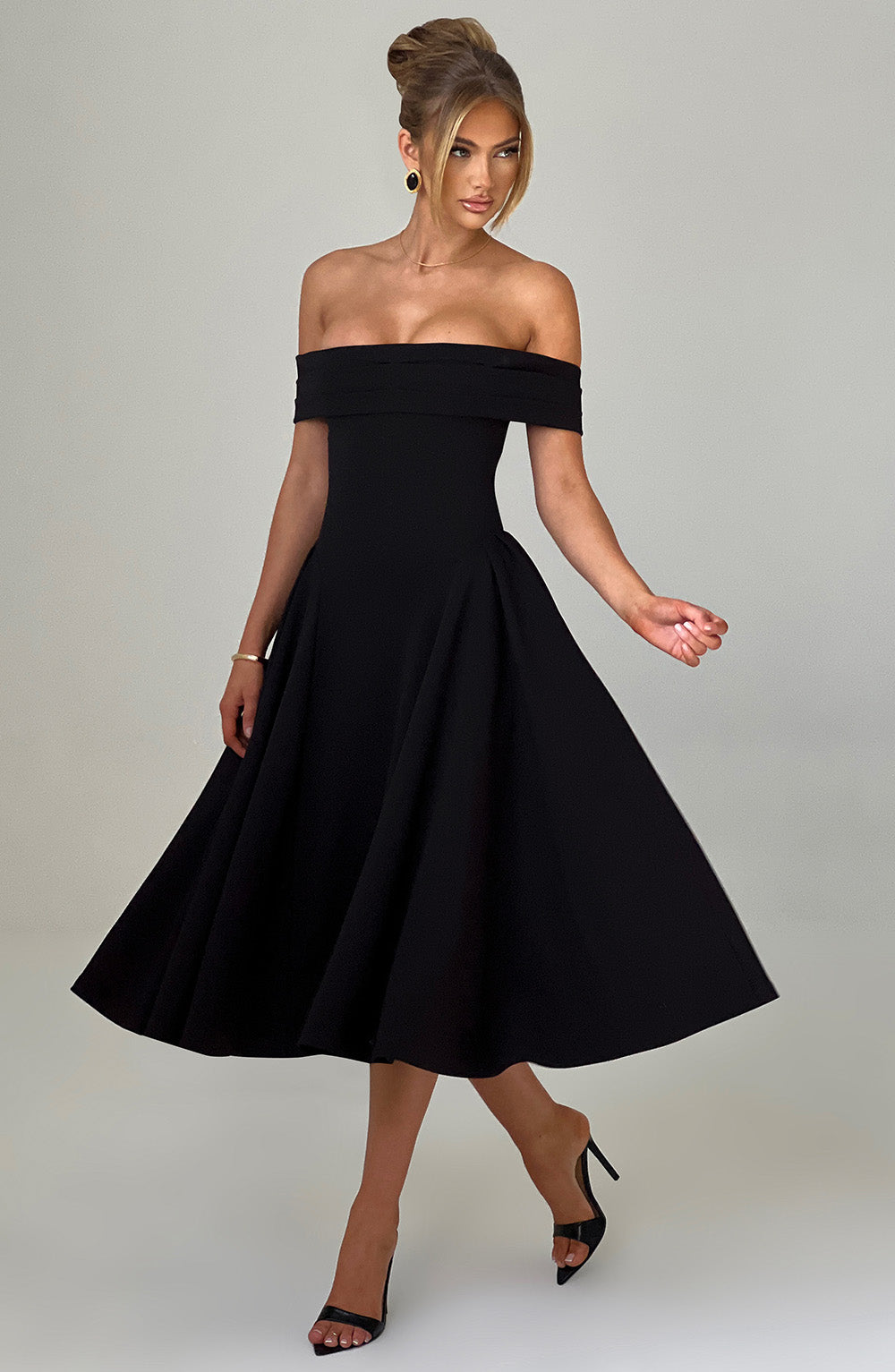 MIRANDA MIDI DRESS - BLACK