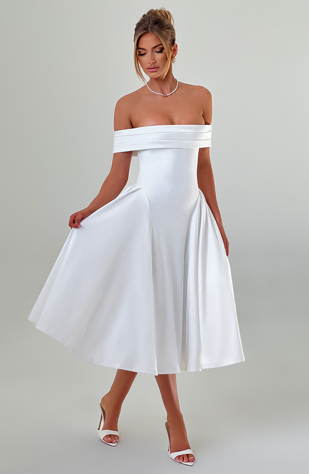 MIRANDA MIDI DRESS - IVORY