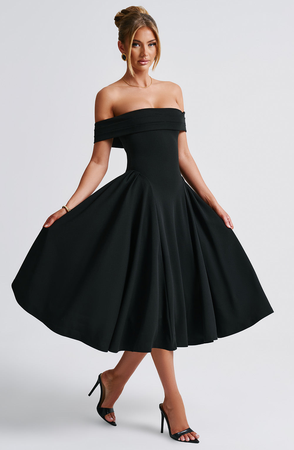 MIRANDA MIDI DRESS - BLACK