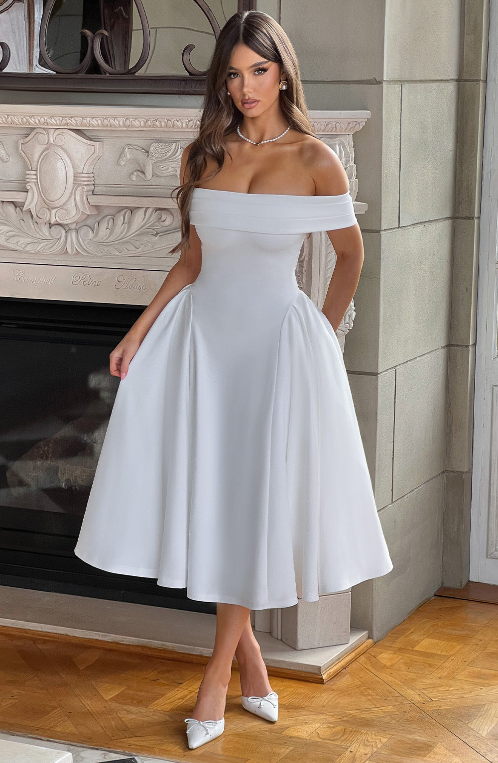 MIRANDA MIDI DRESS - IVORY