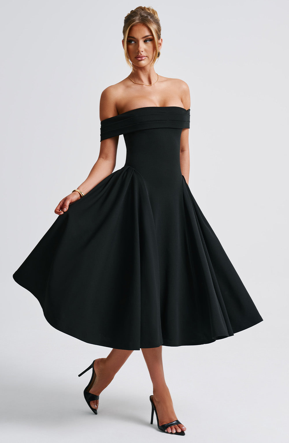 MIRANDA MIDI DRESS - BLACK