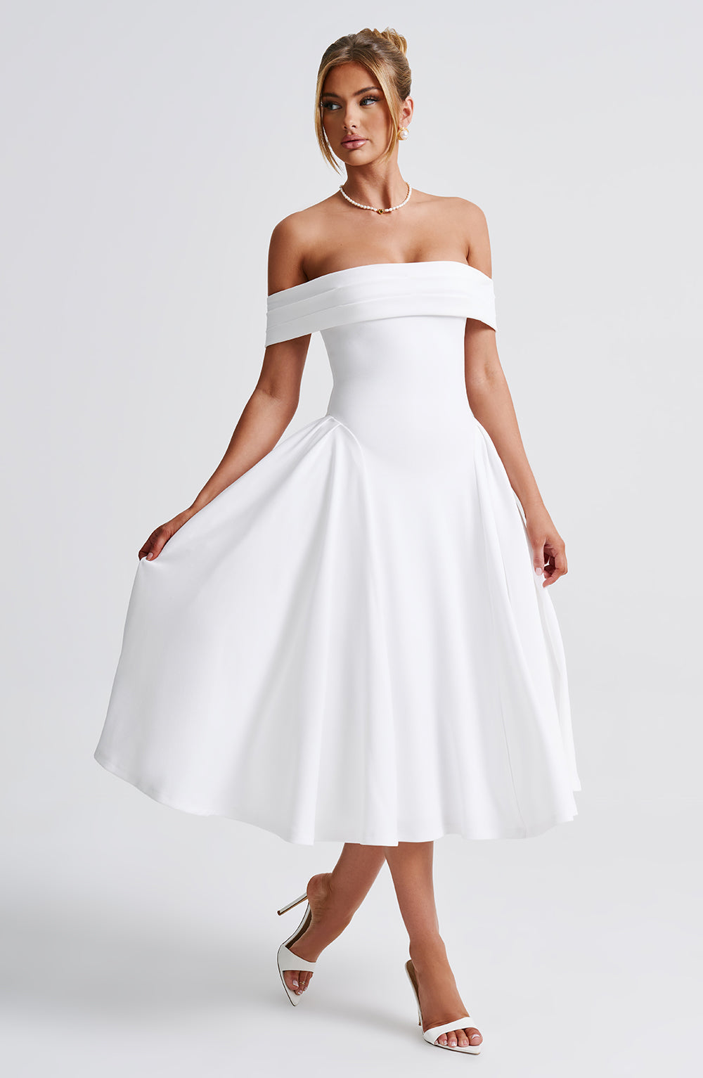 MIRANDA MIDI DRESS - IVORY