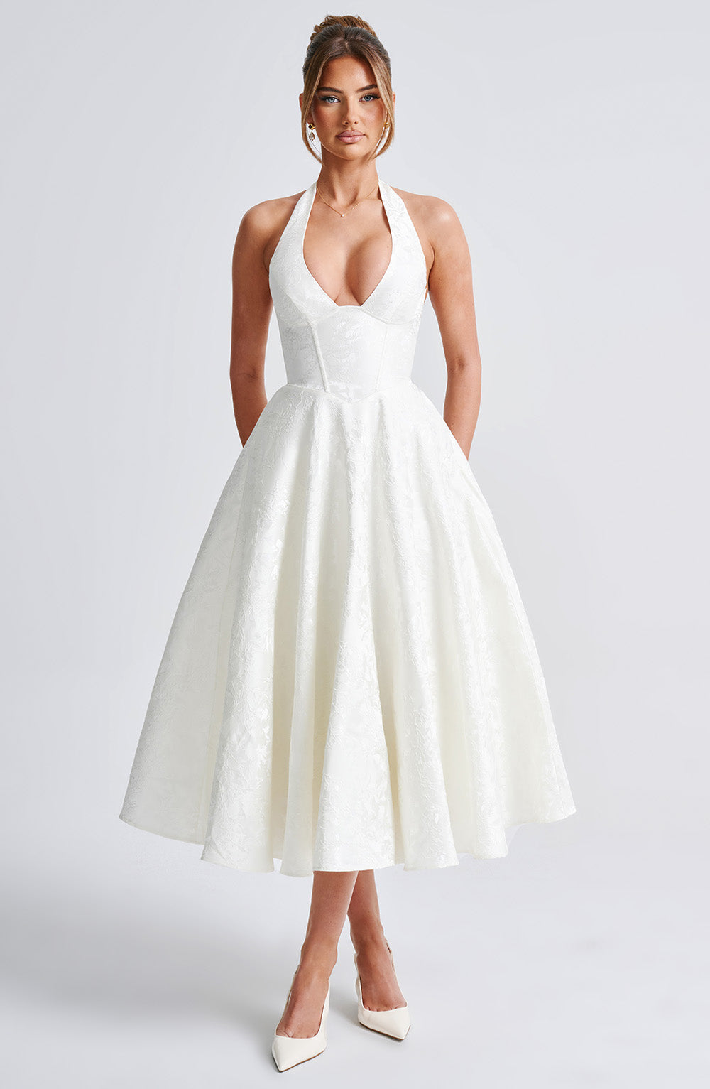 EFFIE MIDI DRESS - IVORY