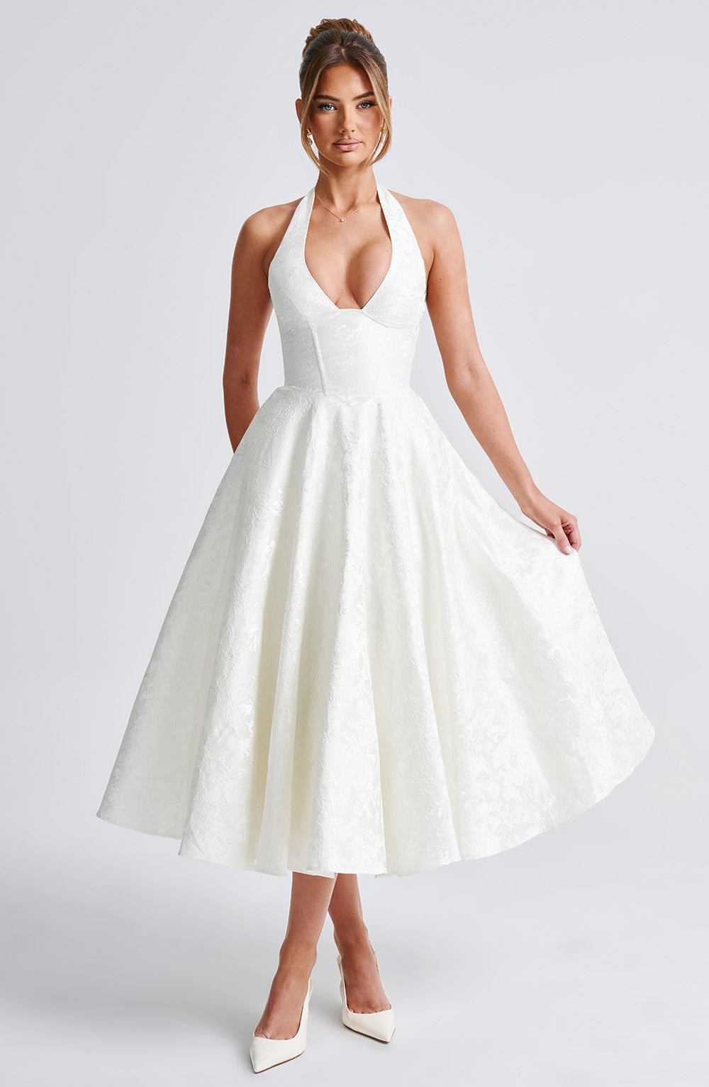 EFFIE MIDI DRESS - IVORY