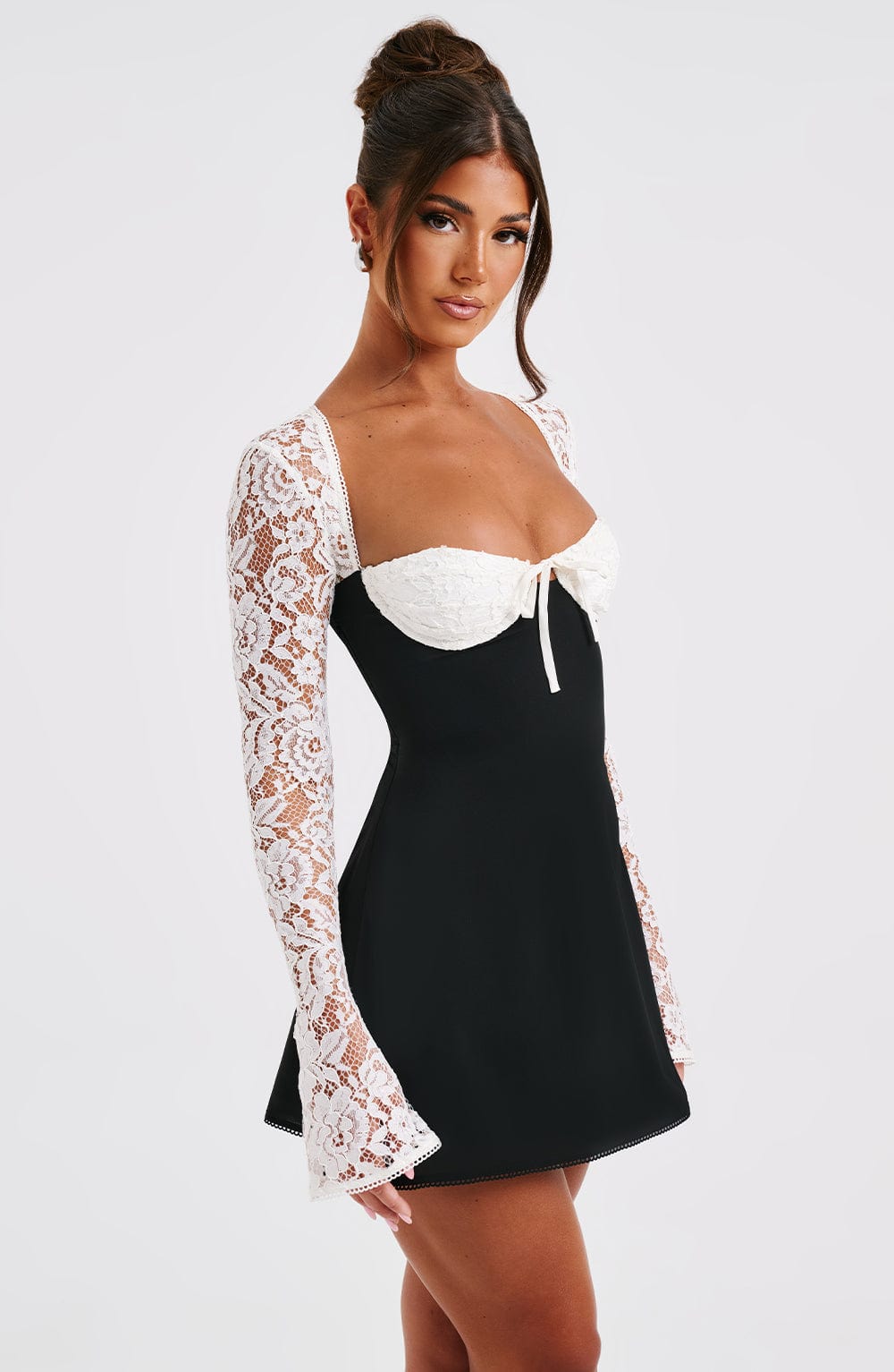 JACINTA MINI DRESS - BLACK/WHITE